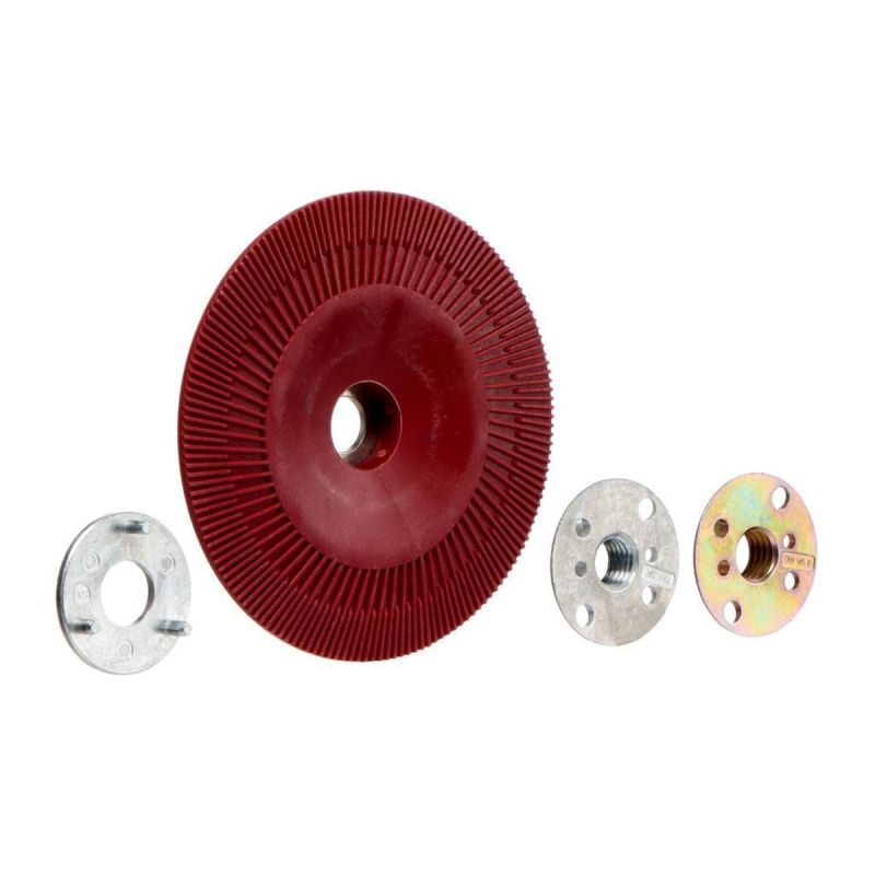 3M heavy-duty backing pad, red, 125 mm, M14, ribbed, very hard - Image 3